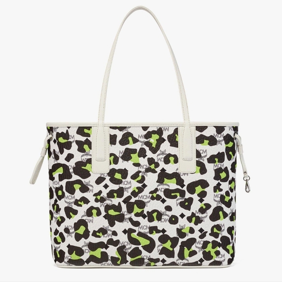MCM White Leopard Visetos Leather shopper WITH POUCH - Picture 5 of 16